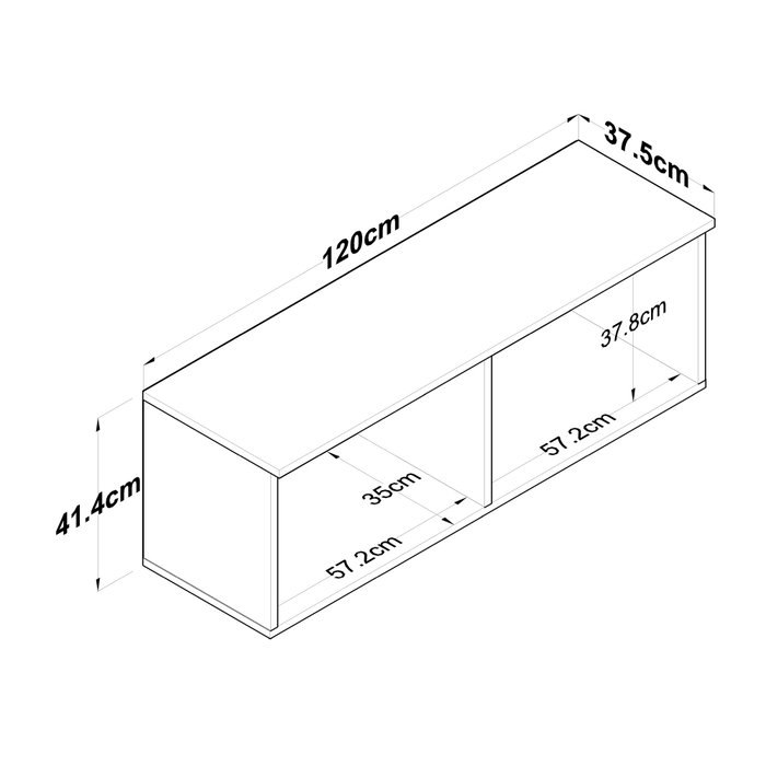 Hanah Home Armario de Pared Nogal y Blanco Hanah Home Armario de Pared Nogal y Blanco